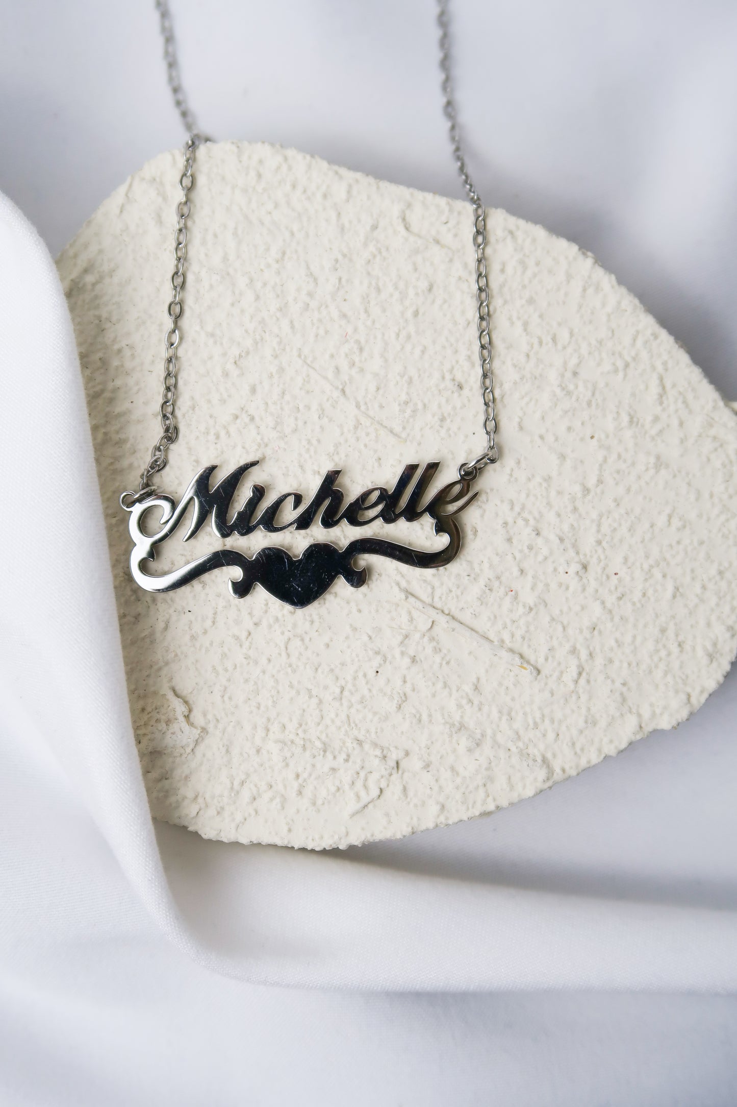 Labels and Love Personal Heart Name 316L Stainless Necklace