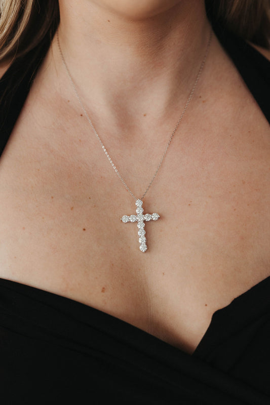 Margot 5.5 Carat Moissanite .925 Sterling Silver Cross Necklace