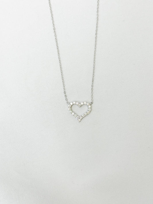 Killing Me Softly .925 Sterling Silver Moissanite Heart Necklace