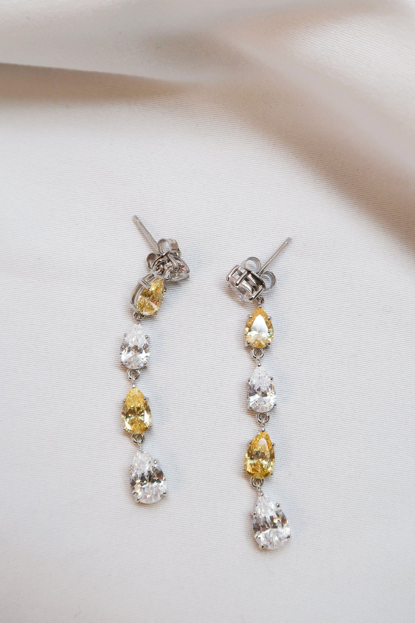 Royal Palace .925 Canary Sterling Silver Drop Earrings