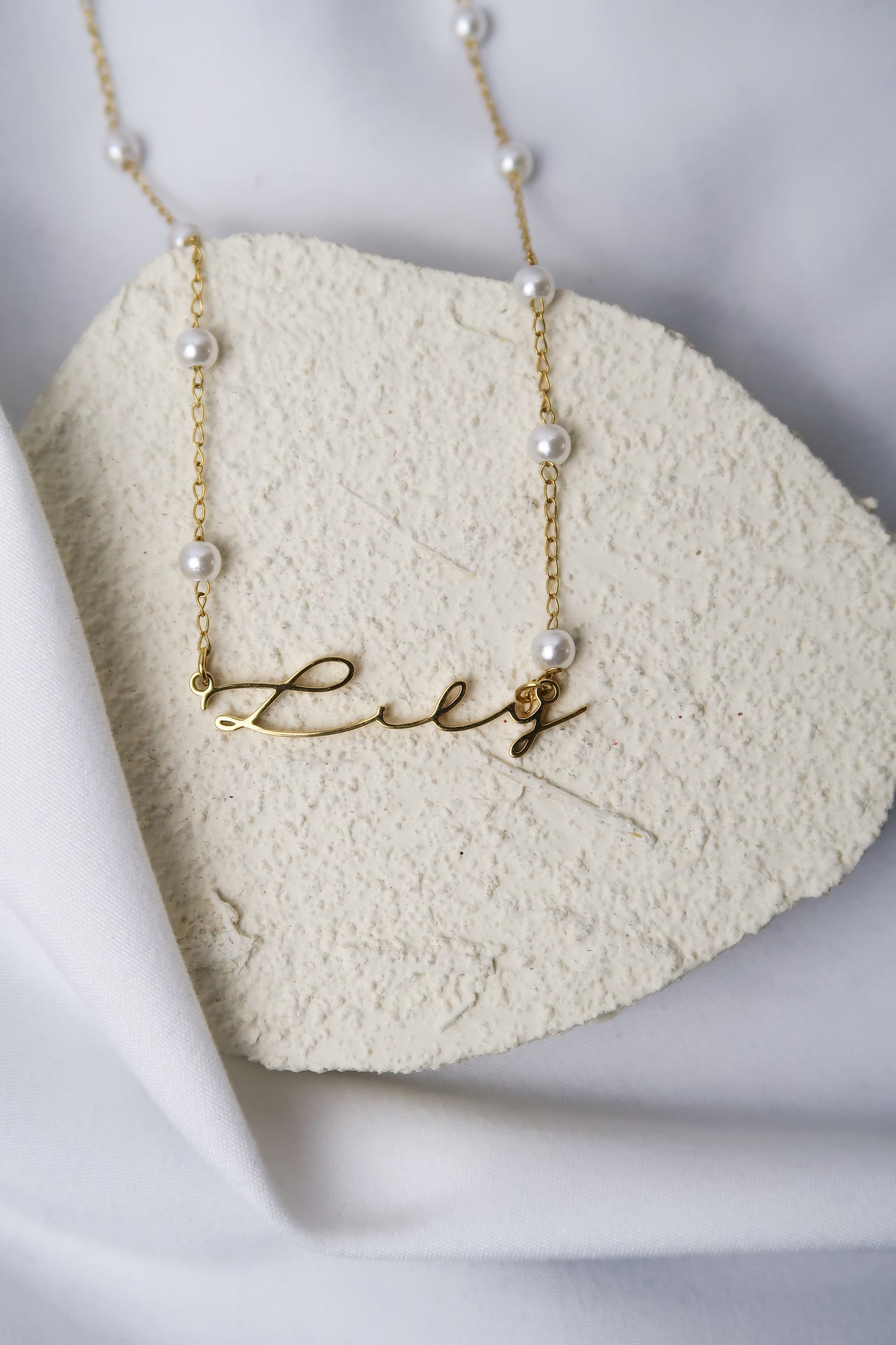 Mrs. Big Personalized Pearl Shell Name Necklace