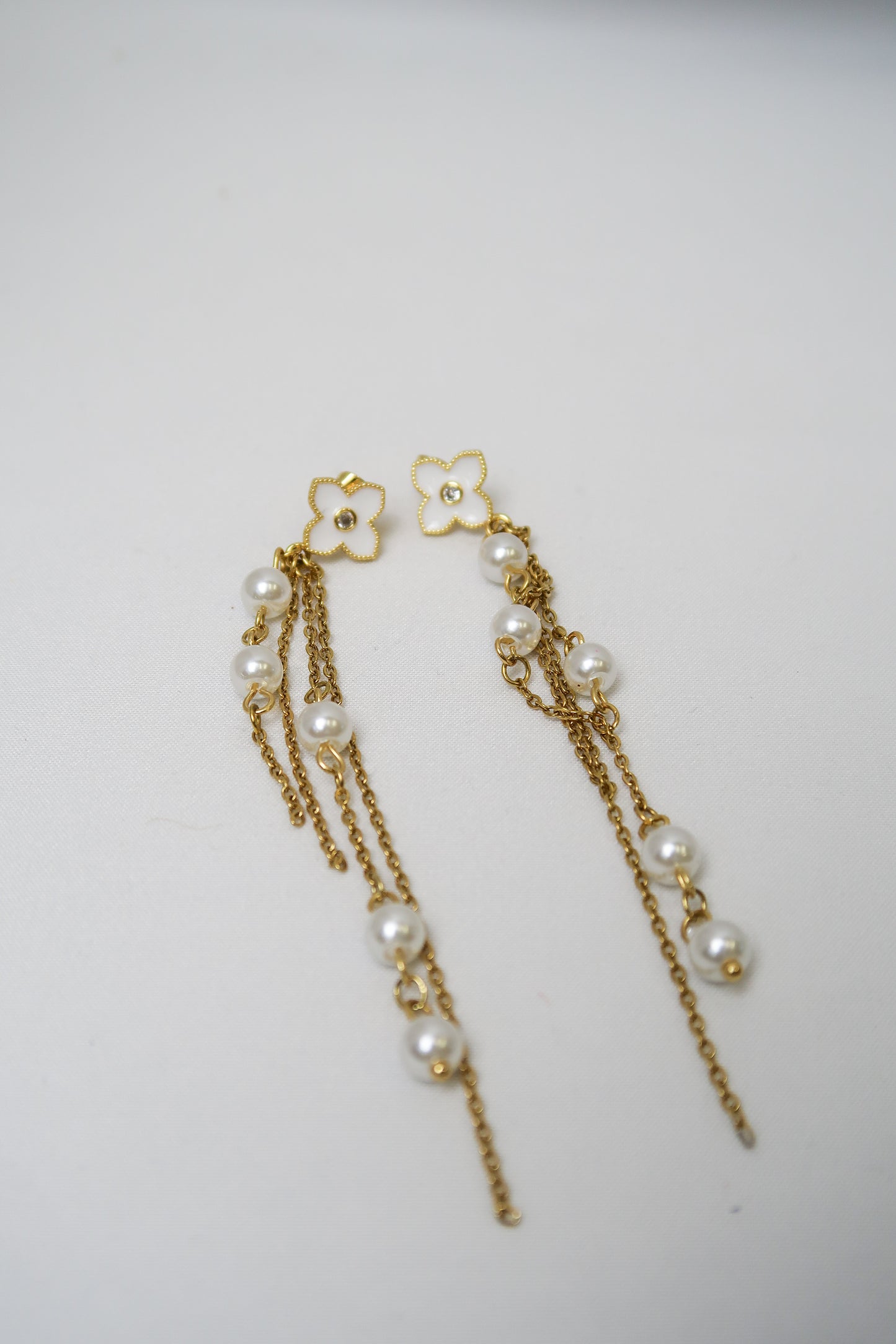 Golden Glam Pearl 316L Drop Earrings