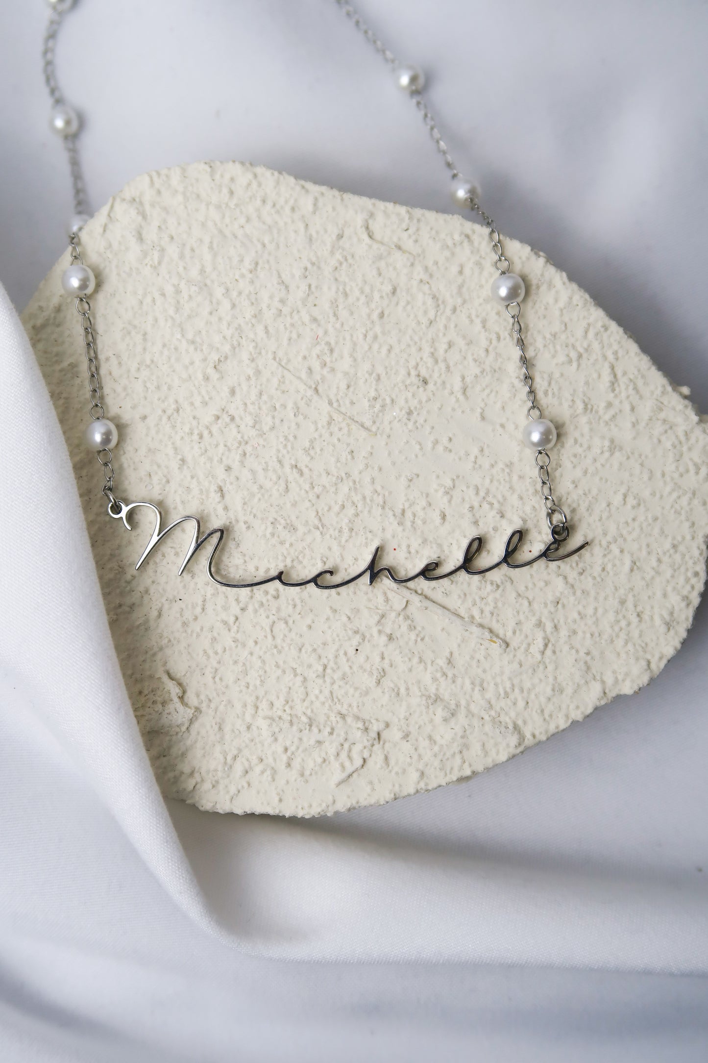 Mrs. Big Personalized Pearl Shell Name Necklace