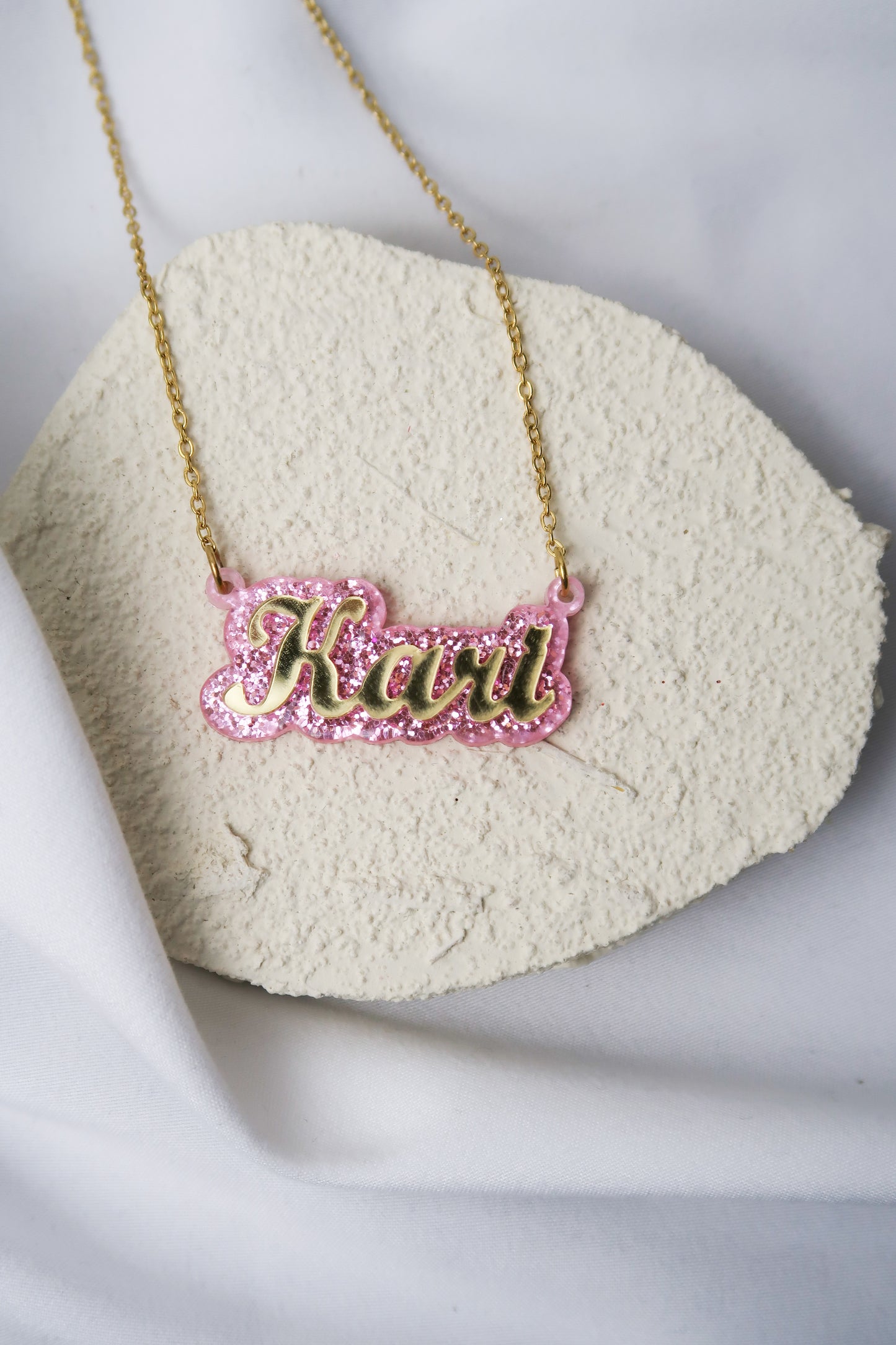 Pink Lady 316L Stainless Steel Personalized Necklace