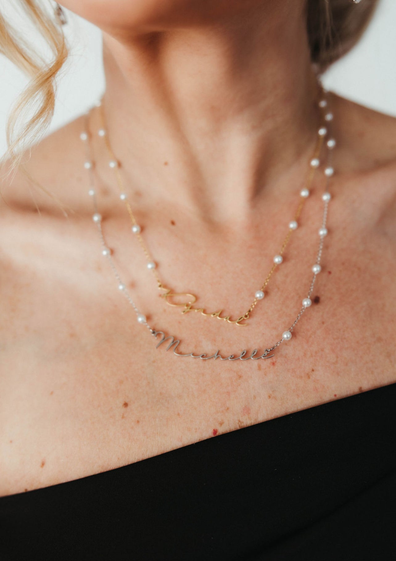 Mrs. Big Personalized Pearl Shell Name Necklace