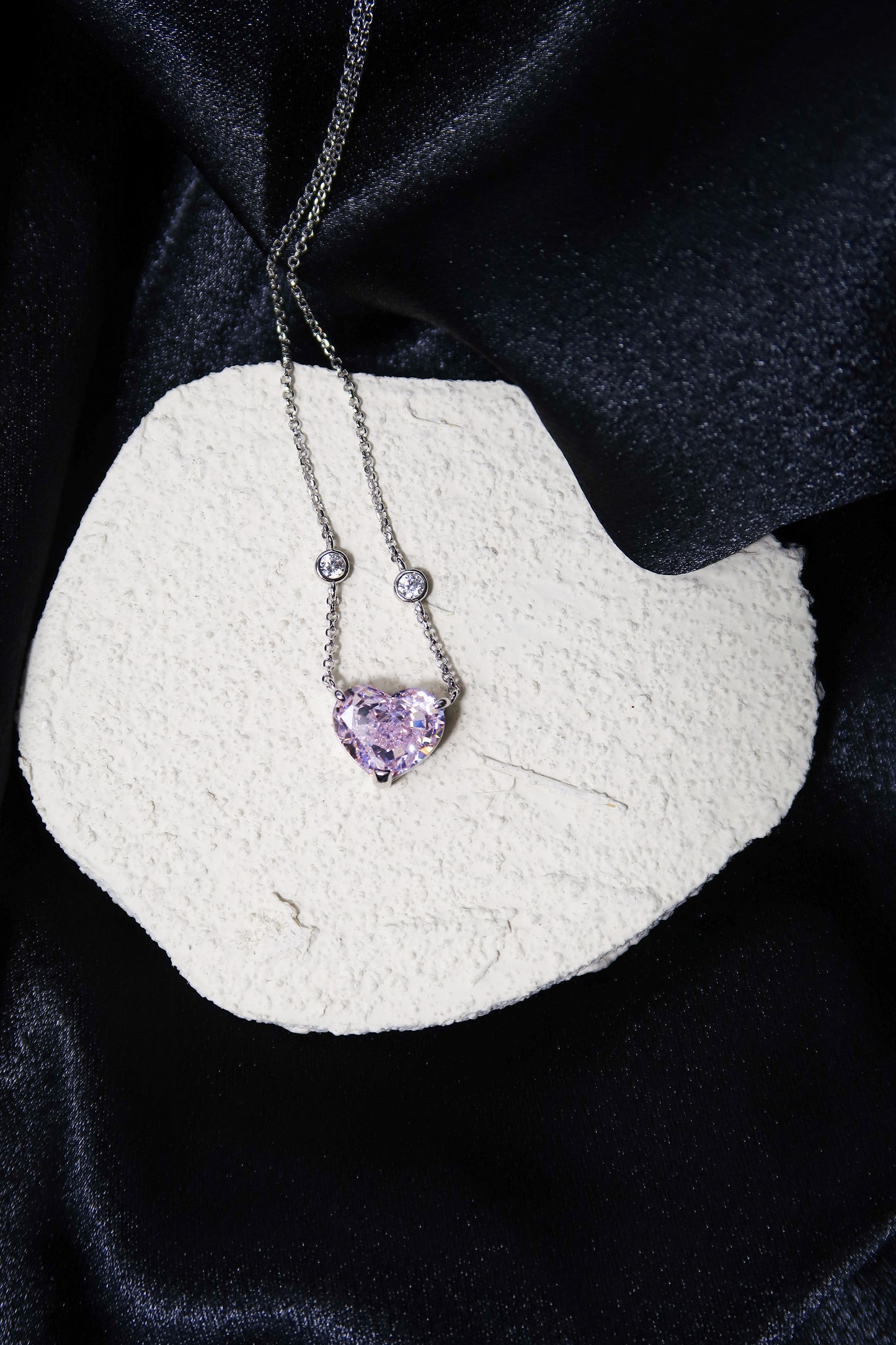 Is This Love Pink 10 Carat Heart .925 Sterling Silver Necklace