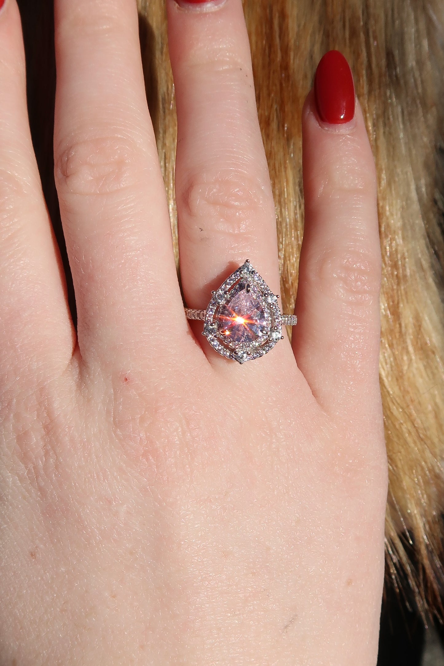 Pookie Pink Crystal .925 Sterling Silver Ring