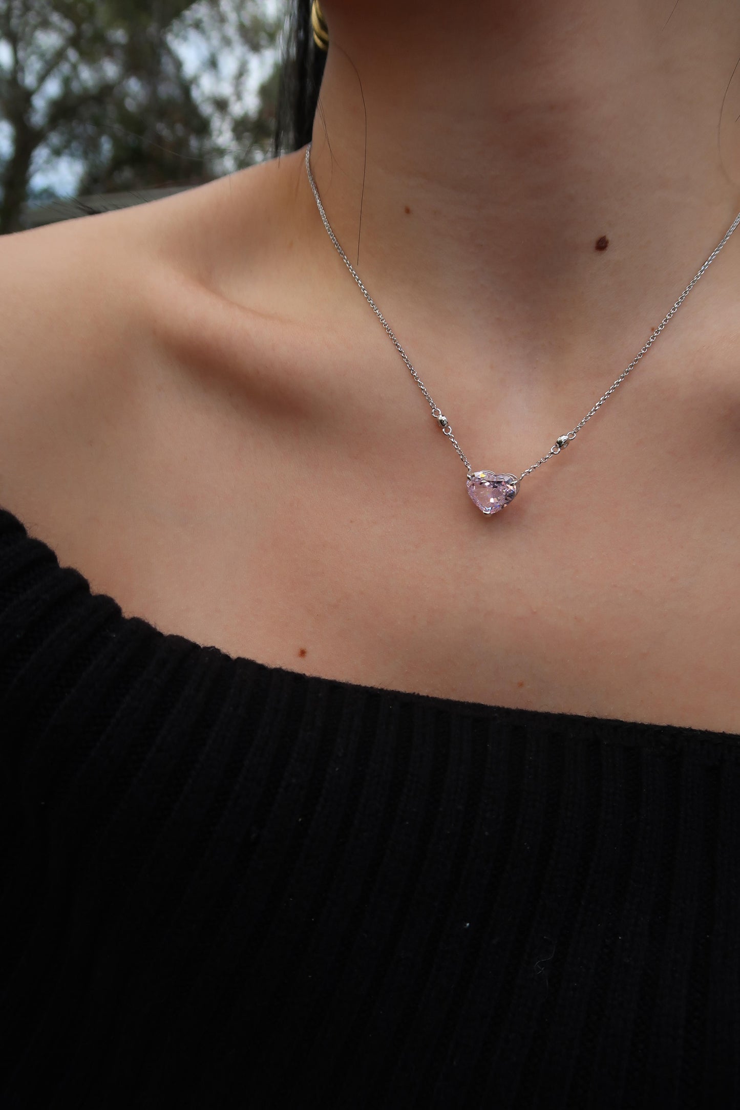 Is This Love Pink 10 Carat Heart .925 Sterling Silver Necklace