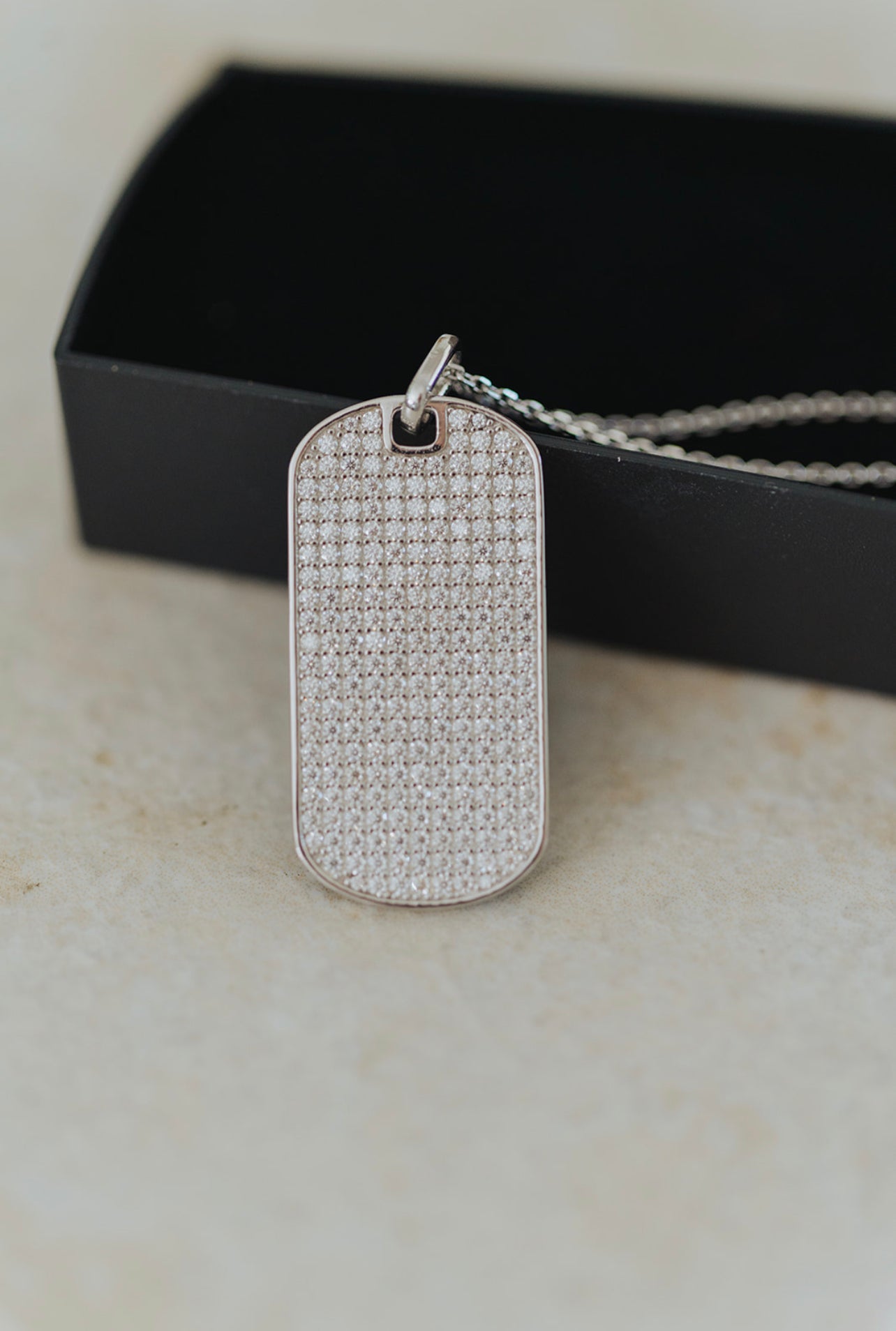 MOISSANITE selling DOG TAG PENDANTS 925 SILVER