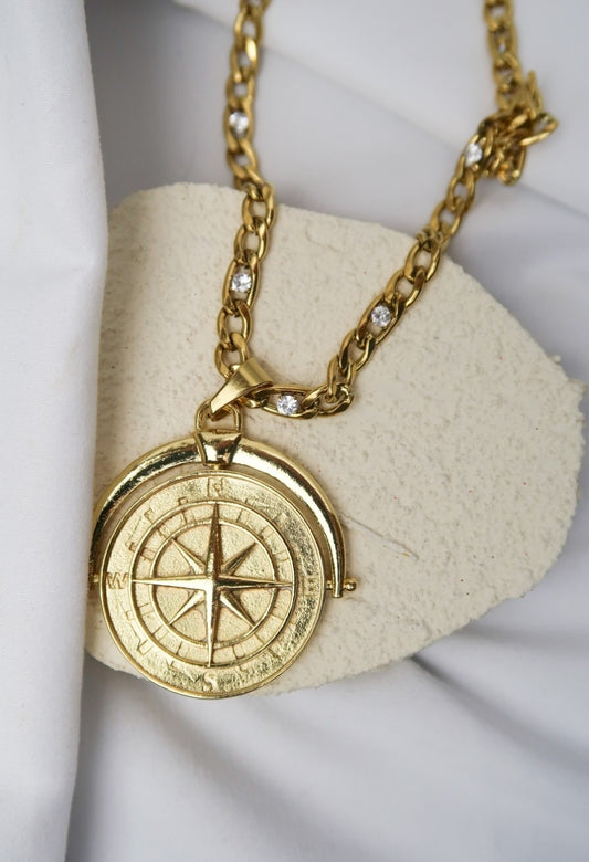 Legendary 316L Stainless Steel Compass Necklace