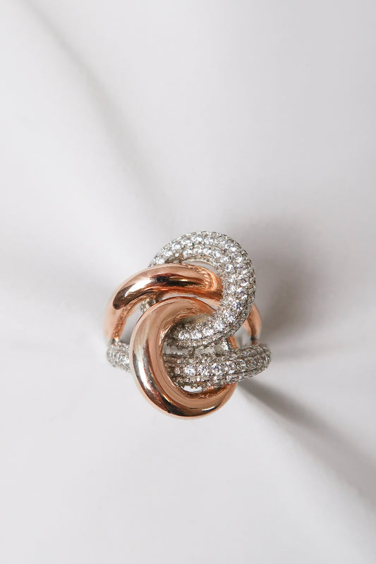 The Last Time I Saw Paris .925 Sterling Silver Rose Gold Crystal Ring